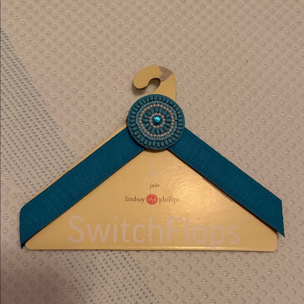 Lindsay Phillips Blue Beaded Switch Flop Interchangeable Straps Large